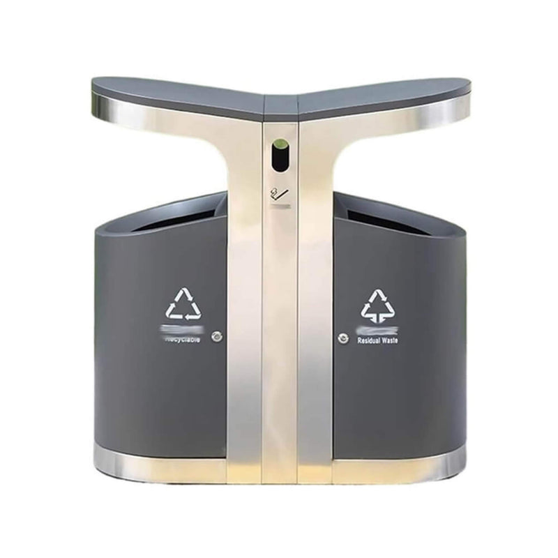38" Large Commercial Outdoor Stainless Steel Trash Waste Garbage Bin (SAK82713) SAKSBY - 
Front View
