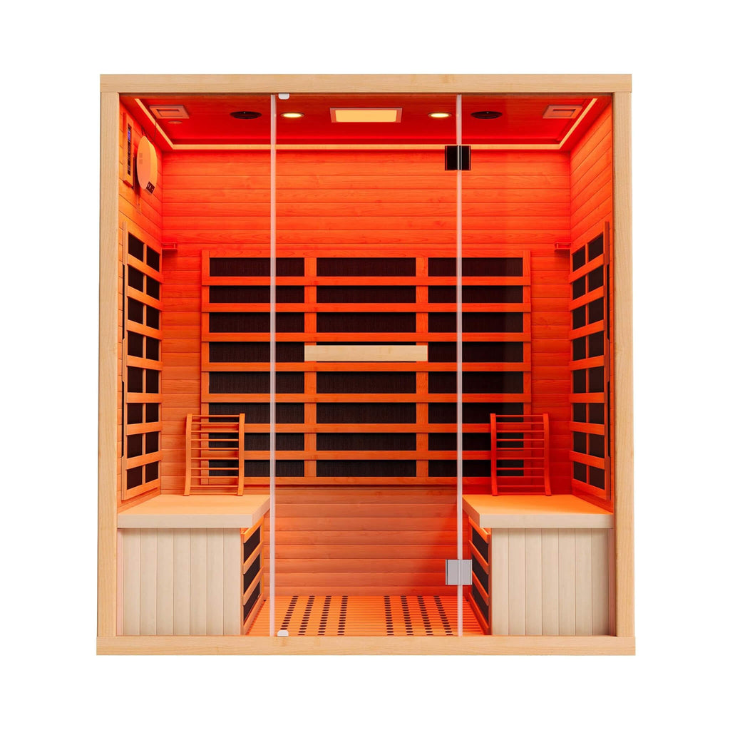 4-Person Low EMF Canadian Hemlock Infrared Sauna With Bluetooth (SAK29571) - Saksby Wholesale - Inside Look View
