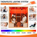 4-Person Low EMF Canadian Hemlock Infrared Sauna With Bluetooth (SAK29571) - Saksby Wholesale - Lighting System Details