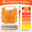 4-Person Low EMF Spruce Wood Outdoor Infrared Sauna With Bluetooth Speakers And LED Lights (SAK16270) - Saksby Wholesale - Infrared Heating System