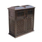 40" Outdoor Double Bucket Cast Aluminum Commercial Trash Can With Ashtray (SAK49250) SAKSBY - 
Front Right Corner View