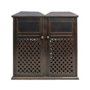 40" Outdoor Double Bucket Cast Aluminum Commercial Trash Can With Ashtray (SAK49250) SAKSBY - 
Front View