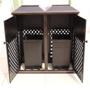 40" Outdoor Double Bucket Cast Aluminum Commercial Trash Can With Ashtray (SAK49250) SAKSBY - 
Two Doors View