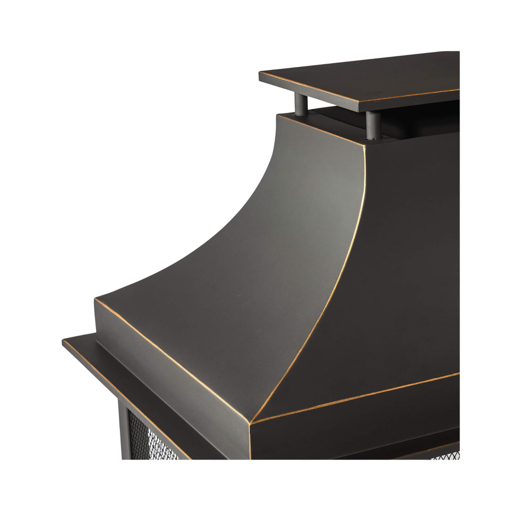 40-Inch Outdoor Steel Wood-Burning Backyard Fireplace Fire Pit (SAK45758) - Saksby Wholesale- Edge View