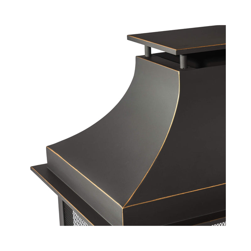 40-Inch Outdoor Steel Wood-Burning Backyard Fireplace Fire Pit (SAK45758) - Saksby Wholesale- Edge View