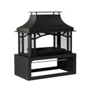 40-Inch Outdoor Steel Wood-Burning Backyard Fireplace Fire Pit (SAK45758) - Saksby Wholesale- Full Right View
