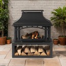 40-Inch Outdoor Steel Wood-Burning Backyard Fireplace Fire Pit (SAK45758) - Saksby Wholesale- Outdoor View