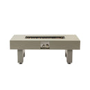 42 Inch 50K BTU Iron Liquid Propane Fire Pit Table With Glass Stones (SAK63845) - Saksby Wholesale - Back View White background