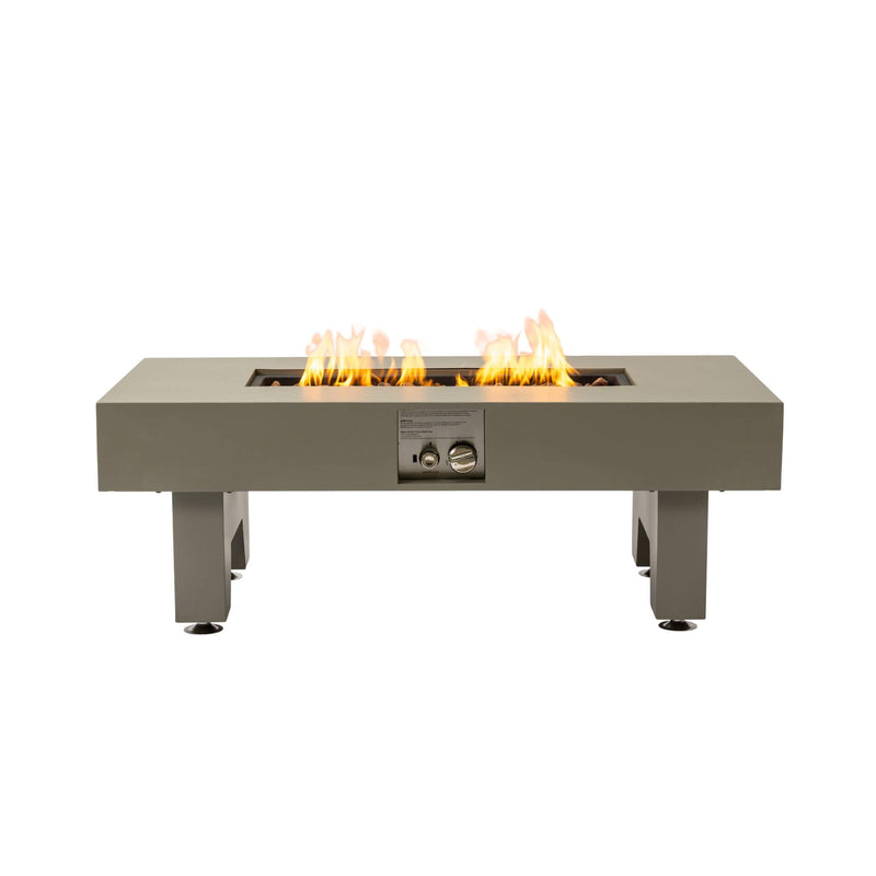 42 Inch 50K BTU Iron Liquid Propane Fire Pit Table With Glass Stones (SAK63845) - Saksby Wholesale - Front View