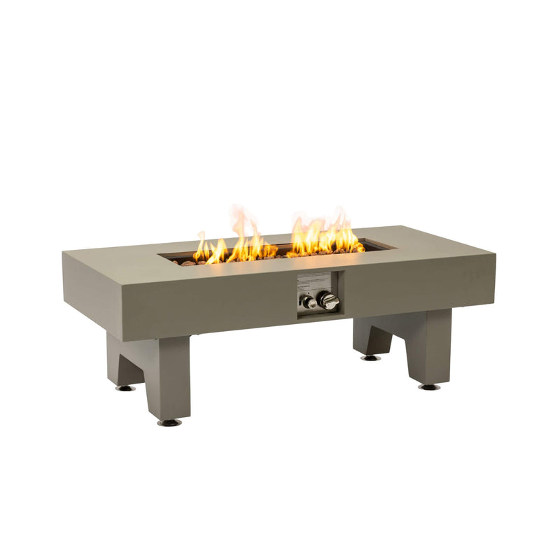 42 Inch 50K BTU Iron Liquid Propane Fire Pit Table With Glass Stones (SAK63845) - Saksby Wholesale - Side View
