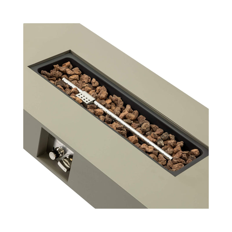 42 Inch 50K BTU Iron Liquid Propane Fire Pit Table With Glass Stones (SAK63845) - Saksby Wholesale - Stone Details