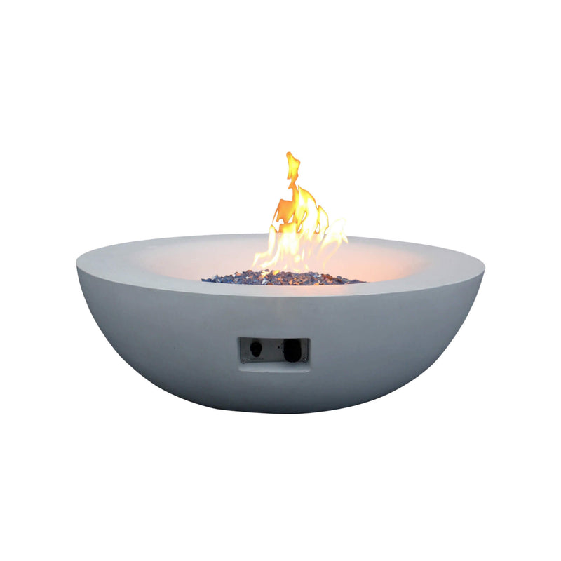 42 Inch Modern Outdoor Concrete Propane Gas Fire Pit Bowl (SAK51260) - Saksby Wholesale - Front View