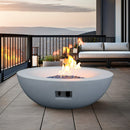 42 Inch Modern Outdoor Concrete Propane Gas Fire Pit Bowl (SAK51260) - Saksby Wholesale - Outdoor View