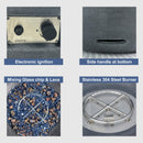 42 Inch Modern Outdoor Concrete Propane Gas Fire Pit Bowl (SAK51260) - Saksby Wholesale - Parts View