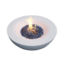 42 Inch Modern Outdoor Concrete Propane Gas Fire Pit Bowl (SAK51260) - Saksby Wholesale - With Fire Burning Stones View