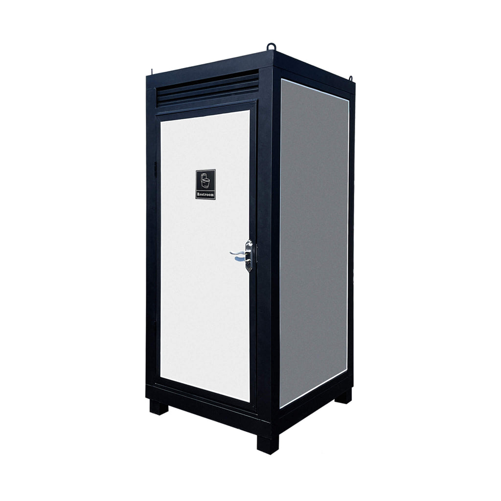 42-Inch One-Person Portable Outdoor Toilet Cabin - Saksby Wholesale - Front Left View