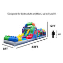 42FT Commercial Inflatable Obstacle Course With Dual Water Slide (SAK31587) - Saksby Wholesale - Dimensions