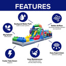 42FT Commercial Inflatable Obstacle Course With Dual Water Slide (SAK31587) - Saksby Wholesale - Features