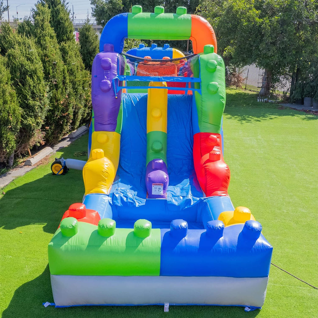42FT Commercial Inflatable Obstacle Course With Dual Water Slide (SAK31587) - Saksby Wholesale - Front View