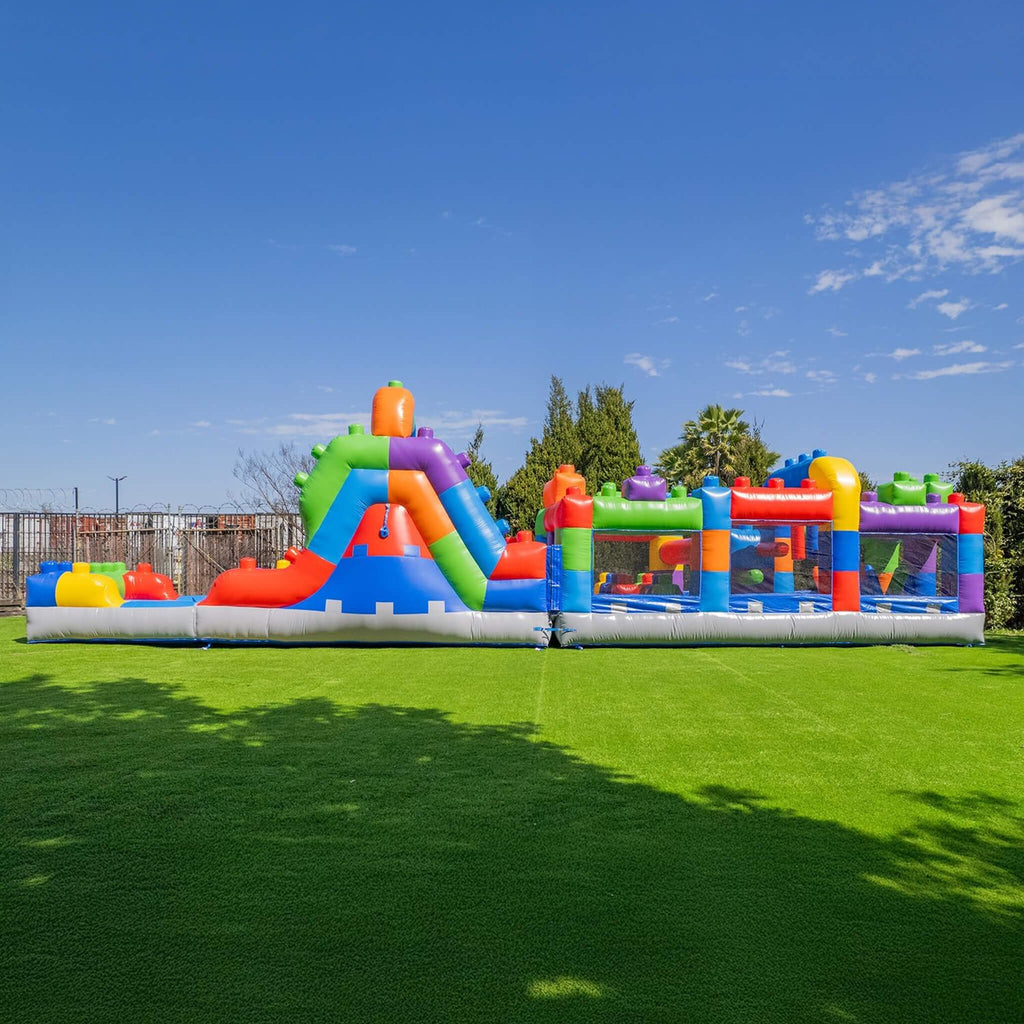 42FT Commercial Inflatable Obstacle Course With Dual Water Slide (SAK31587) - Saksby Wholesale - Side View