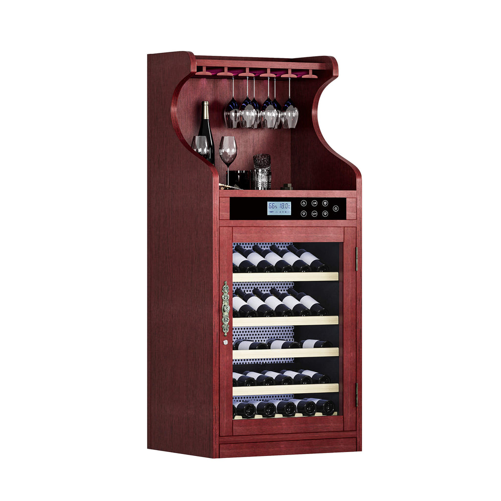 43-Bottle Freestanding Low Noise Wine Cooler Cabinet (SAK56084) - Saksby Wholesale - Front Right View