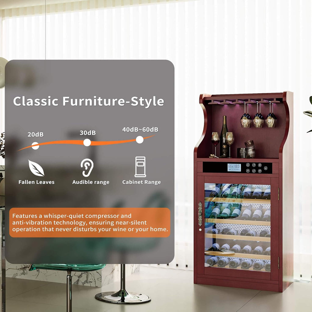 43-Bottle Freestanding Low Noise Wine Cooler Cabinet (SAK56084) - Saksby Wholesale - Low Noise Operation