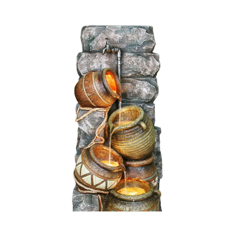 43 Inch Tall Outdoor Polyresin Potter Pitcher Fountain With LED Lights (SAK72143) - Saksby Wholesale - Top