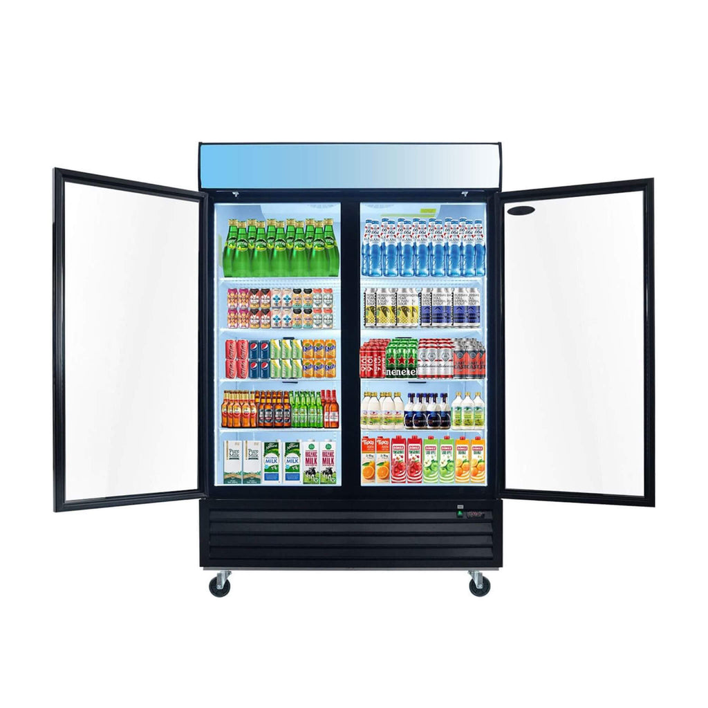 44.7 Cu.Ft Double-Door Commercial Display Merchandising Refrigerator (SAK54692) - Saksby Wholesale -Storage Display View