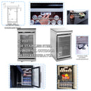 Collage Of A 304 Stainless Steel Outdoor-Rated Refrigerator With Various Features Highlighted - Saksby Wholesale