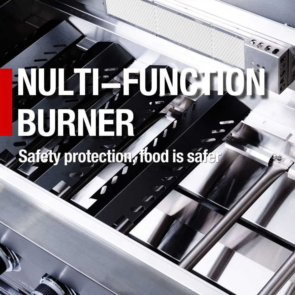 44-Inch 6-Burner 85K BTU Stainless Steel Gas Outdoor Kitchen Island Grill With Wine Cooler, Rotisserie Kit, And Storage Cabinets (SAK97105) - Saksby Wholesale - Parts View