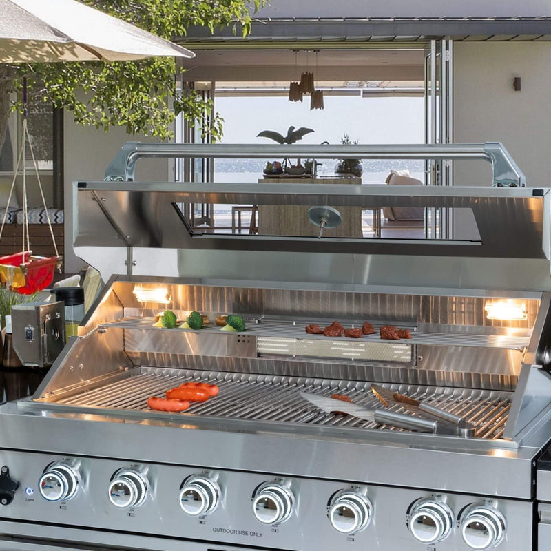 44-Inch 6-Burner 85K BTU Stainless Steel Gas Outdoor Kitchen Island Grill With Wine Cooler, Rotisserie Kit, And Storage Cabinets (SAK97105) - Saksby Wholesale - Parts View