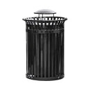45-Gallon Commercial Round Waste Bin With Rain Bonnet Lid (SAK94380) - Saksby Wholesale - On White Background