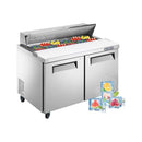 48-Inch 12.9 Cu.Ft Commercial Stainless Steel Sandwich Salad Prep Table Refrigerator (SAK19286) - Saksby Wholesale - Front Right View