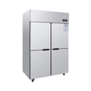 48-Inch Commercial 33 Cu.Ft Stainless Steel Reach-In Refrigerator With Four Split Doors (SAK83046) - Saksby Wholesale - Front Left View