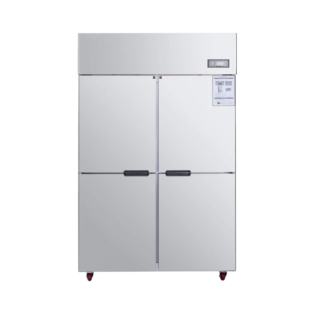 48-Inch Commercial 33 Cu.Ft Stainless Steel Reach-In Refrigerator With Four Split Doors (SAK83046) - Saksby Wholesale - Front View