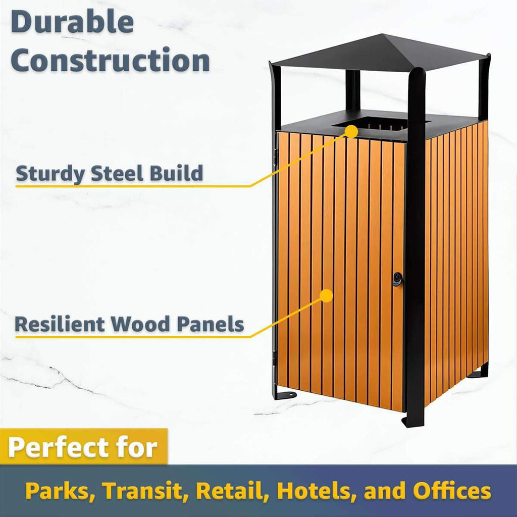49-Gallon Commercial Outdoor Trash Can With Covered Top (SAK72136) - Saksby Wholesale - Durable Construction