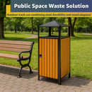 49-Gallon Commercial Outdoor Trash Can With Covered Top (SAK72136) - Saksby Wholesale - Public Space Waste Solution
