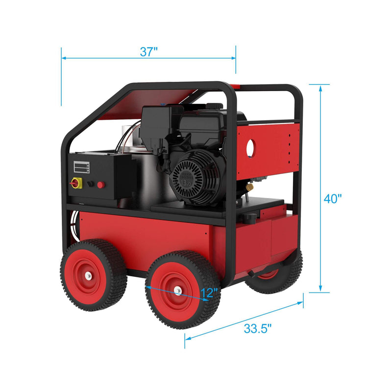 4K PSI Commercial Hot Water Gas Powered Pressure Washer (SAK62461) - Saksby Wholesale - Dimensions