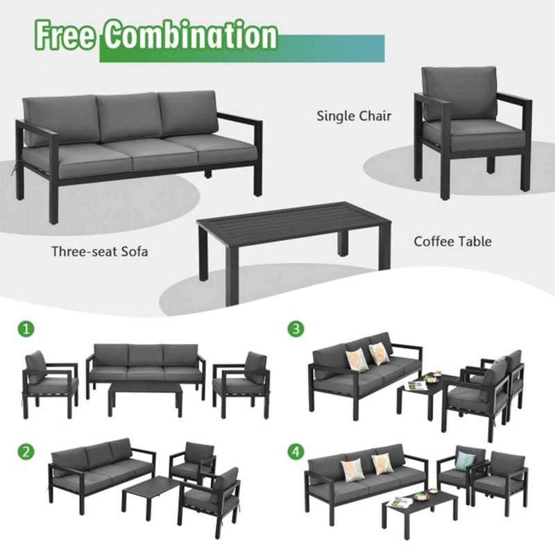 4pcs Outdoor Furniture Set For Backyard Poolside SAK73532 Saksby - Different Combinations