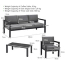 4pcs Outdoor Furniture Set For Backyard Poolside SAK73532 Saksby - Dimensions