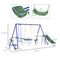 5-In-1 Heavy-Duty Outdoor A-Frame Swing Set With Saucer, Swing, Slide, Seesaw, Glider, And Swing Seat (SAK61472) - Saksby Wholesale - Dimensions