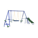 5-In-1 Heavy-Duty Outdoor A-Frame Swing Set With Saucer, Swing, Slide, Seesaw, Glider, And Swing Seat (SAK61472) - Saksby Wholesale - White Background