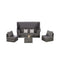 5 PCS Outdoor Patio Wicker Daybed Furniture Set With Retractable Canopy (SAK37816) - Saksby Wholesale - Dark Gray Set In White Background
