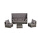 5 PCS Outdoor Patio Wicker Daybed Furniture Set With Retractable Canopy (SAK37816) - Saksby Wholesale - Dark gray Furniture Set Without Pillows In White Background