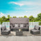 5 PCS Outdoor Patio Wicker Daybed Furniture Set With Retractable Canopy (SAK37816) - Saksby Wholesale - Lifestyle Light Gray