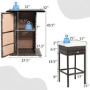 5 PCS Patio Rattan Bar Table Stool Set With Hidden Storage Shelf & Cushions (SAK14645) - Saskby Wholesale - Dimensions View
