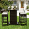 5 PCS Patio Rattan Bar Table Stool Set With Hidden Storage Shelf & Cushions (SAK14645) - Saskby Wholesale - Outdoor View