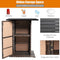 5 PCS Patio Rattan Bar Table Stool Set With Hidden Storage Shelf & Cushions (SAK14645) - Saskby Wholesale - Materials View