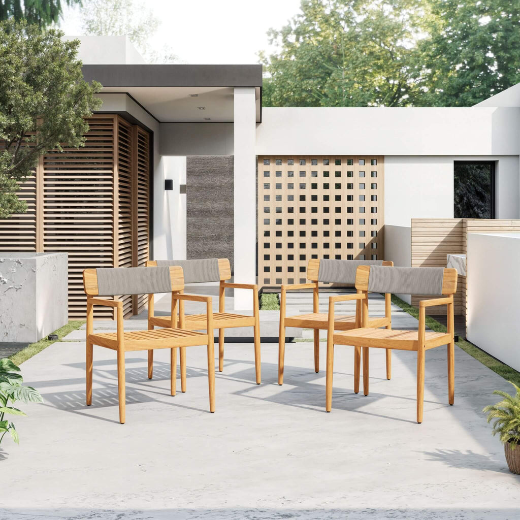 5-Piece Acacia Wooden Outdoor Furniture Patio Set With Dining Chairs And Table (SAK70445) - Saksby Wholesale - Chairs Only