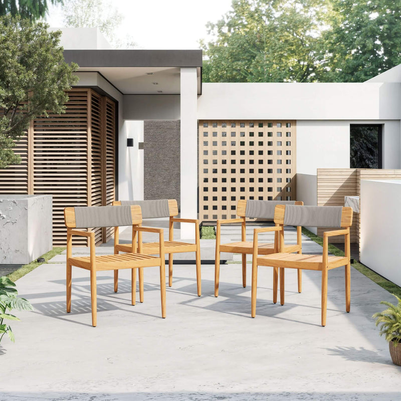 5-Piece Acacia Wooden Outdoor Furniture Patio Set With Dining Chairs And Table (SAK70445) - Saksby Wholesale - Chairs Only